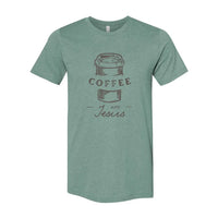 Rockledge Designs LLC Shirts & Tops Coffee and Jesus Shirt: Cozy Christian Tee for Women - SU408 Coffee and Jesus Shirt: Cozy Christian Tee for Women - SU408
