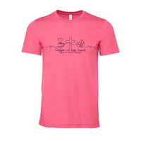 Rockledge Designs LLC Shirts & Tops Coffee in My Hand Christ in My Heart Shirt: Minimal Christian Tee - SU409 Coffee in My Hand Christ in My Heart Shirt: Minimal Christian Tee - SU409