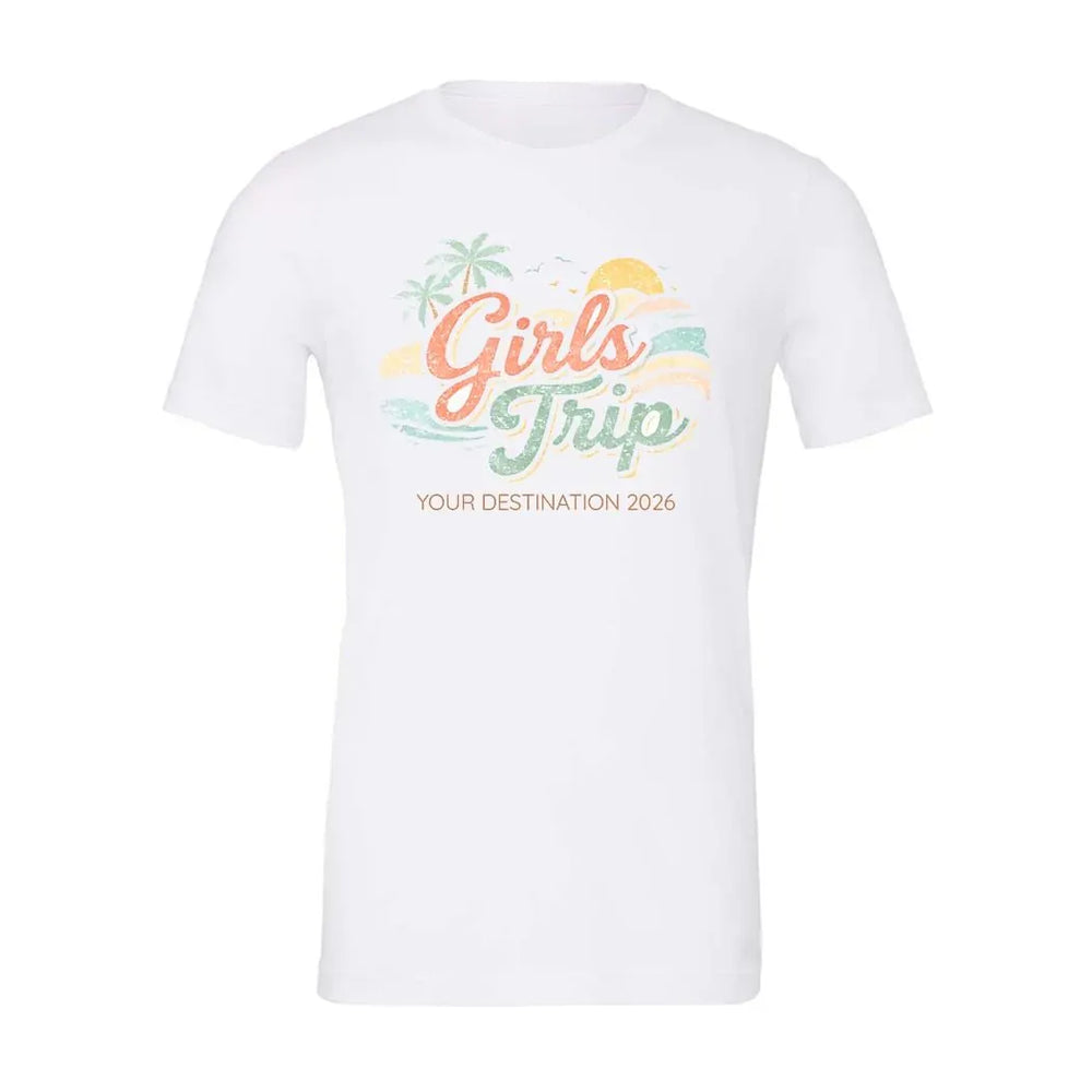 Rockledge Designs LLC Shirts & Tops Custom Coastal Girls Trip Shirt: Matching Beach Vacation Tee for Women - CU200 Custom Coastal Girls Trip Shirt: Matching Beach Vacation Tee for Women - CU200