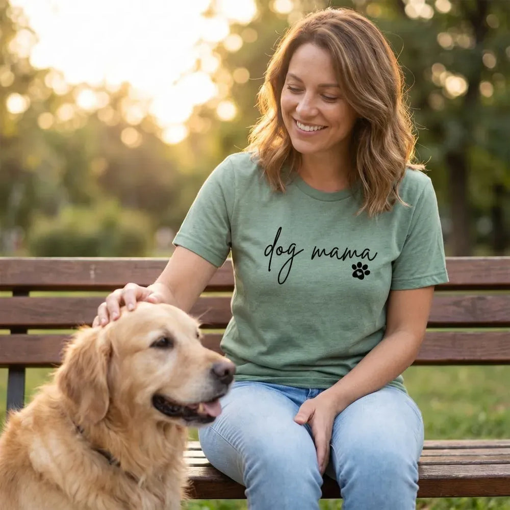 Rockledge Designs LLC Shirts & Tops Dog Mama Shirt: Cute Minimal Dog Mom Tee - SU410 Dog Mama Shirt: Cute Minimal Dog Mom Tee - SU410