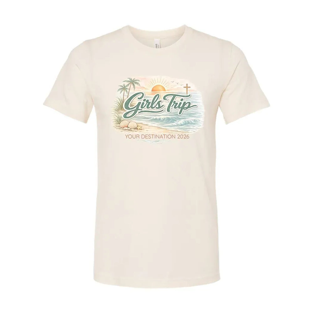 Rockledge Designs LLC Shirts & Tops Faith Based Girls Trip Shirt: Christian Beach Vacation Tee - CU204 Faith Based Girls Trip Shirt: Christian Beach Vacation Tee - CU204