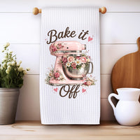 Floral Bake It Off Kitchen Towel: Stand Mixer Gift for Bakers Rockledge Designs LLC