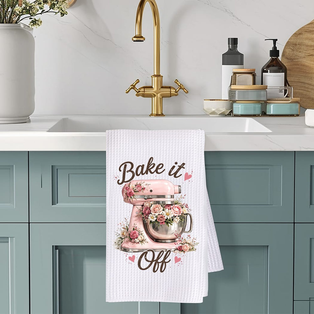 Floral Bake It Off Kitchen Towel: Stand Mixer Gift for Bakers Rockledge Designs LLC