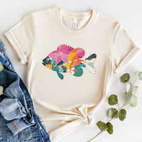 Rockledge Designs LLC Shirts & Tops Floral Fish Graphic Tee – Colorful Coastal Art Shirt – Boho Fishing Inspired T-Shirt - SE115 Floral Fish Graphic Tee – Colorful Coastal Art Shirt – Boho Fishing Inspired T-Shirt - SE115