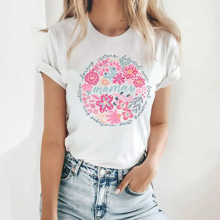 Rockledge Designs LLC Shirts & Tops Floral Mama Tee – Mother’s Day Flower Wreath Graphic T-Shirt - ML203 Floral Mama Tee – Mother’s Day Flower Wreath Graphic T-Shirt - ML203