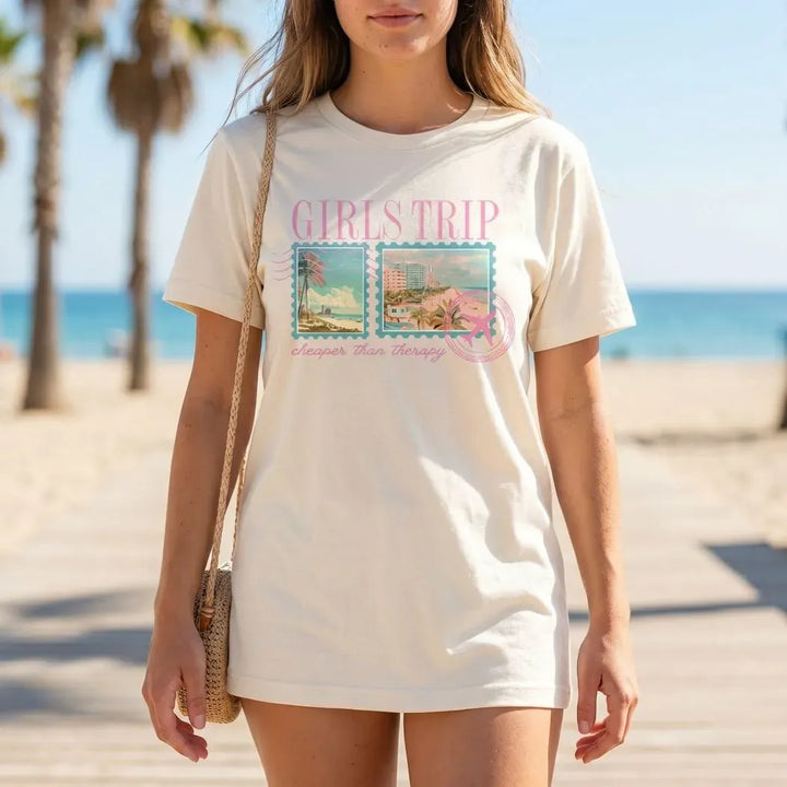Rockledge Designs LLC Shirts & Tops Girls Trip Beach Shirt: Aesthetic Vacation Tee for Women - SU413 Girls Trip Beach Shirt: Aesthetic Vacation Tee for Women - SU413