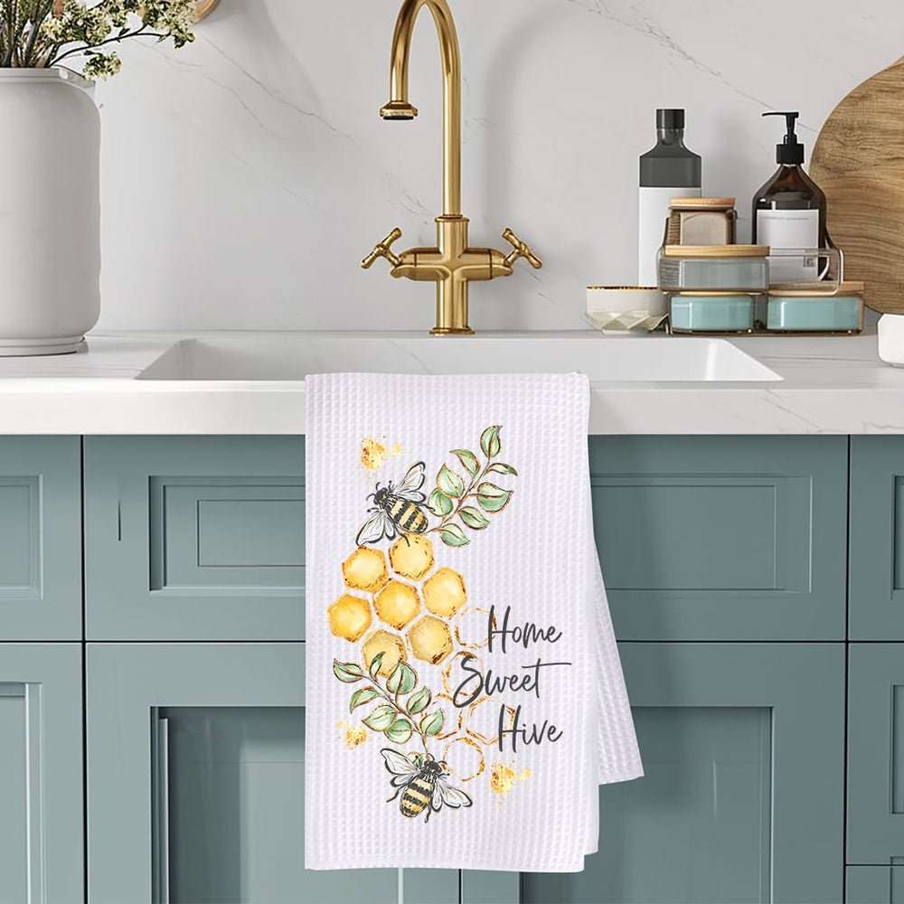 Home Sweet Hive Kitchen Towel: Honey Bee Farmhouse Decor Gift Rockledge Designs LLC