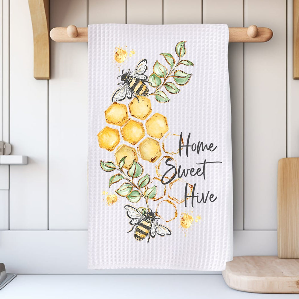 Home Sweet Hive Kitchen Towel: Honey Bee Farmhouse Decor Gift Rockledge Designs LLC