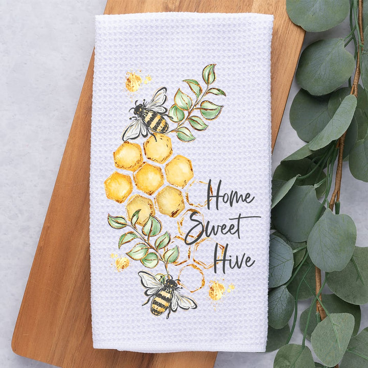 Home Sweet Hive Kitchen Towel: Honey Bee Farmhouse Decor Gift Rockledge Designs LLC