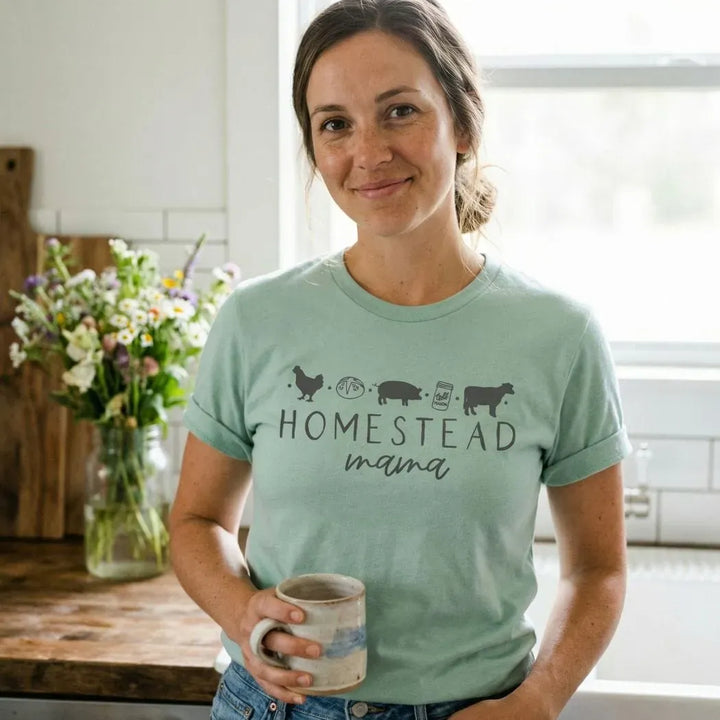 Rockledge Designs LLC Shirts & Tops Homestead Mama Tee – Farm Life Graphic T-Shirt for Homesteading Moms - ML204 Homestead Mama Tee – Farm Life Graphic T-Shirt for Homesteading Moms - ML204