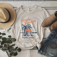 Rockledge Designs LLC Shirts & Tops Howdy Sunshine Coastal Cowgirl Tee – Western Beach Graphic Shirt - SU306 Howdy Sunshine Coastal Cowgirl Tee – Western Beach Graphic Shirt - SU306