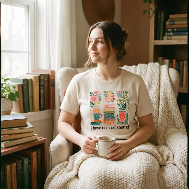 Rockledge Designs LLC Shirts & Tops I Have No Shelf Control Shirt: Cute Book Lover Tee - SU417 I Have No Shelf Control Shirt: Cute Book Lover Tee - SU417