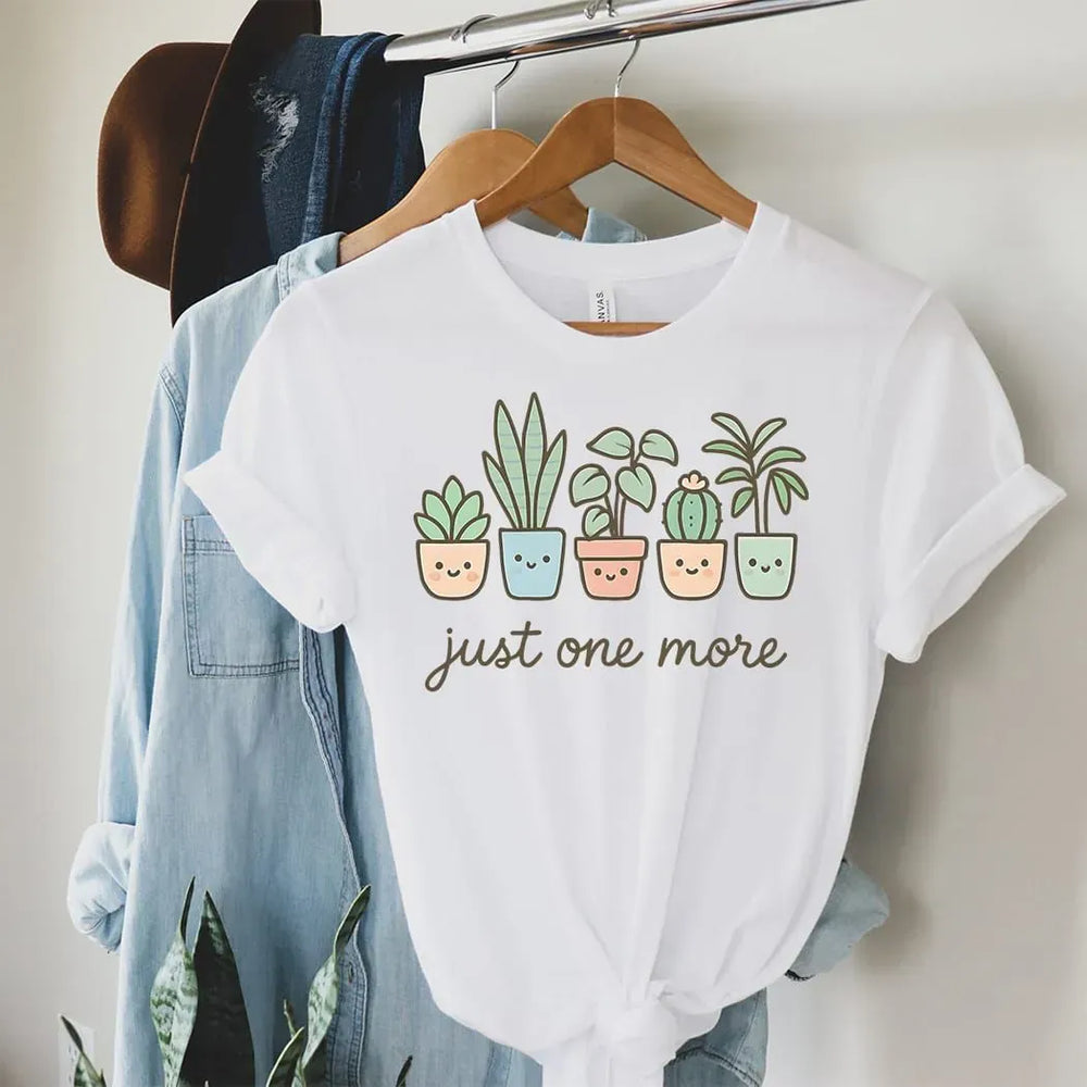Rockledge Designs LLC Shirts & Tops Just One More Plant Graphic Tee – Cute Succulent & Houseplant T-Shirt  - SP901 Just One More Plant Graphic Tee – Cute Succulent & Houseplant T-Shirt  - SP901