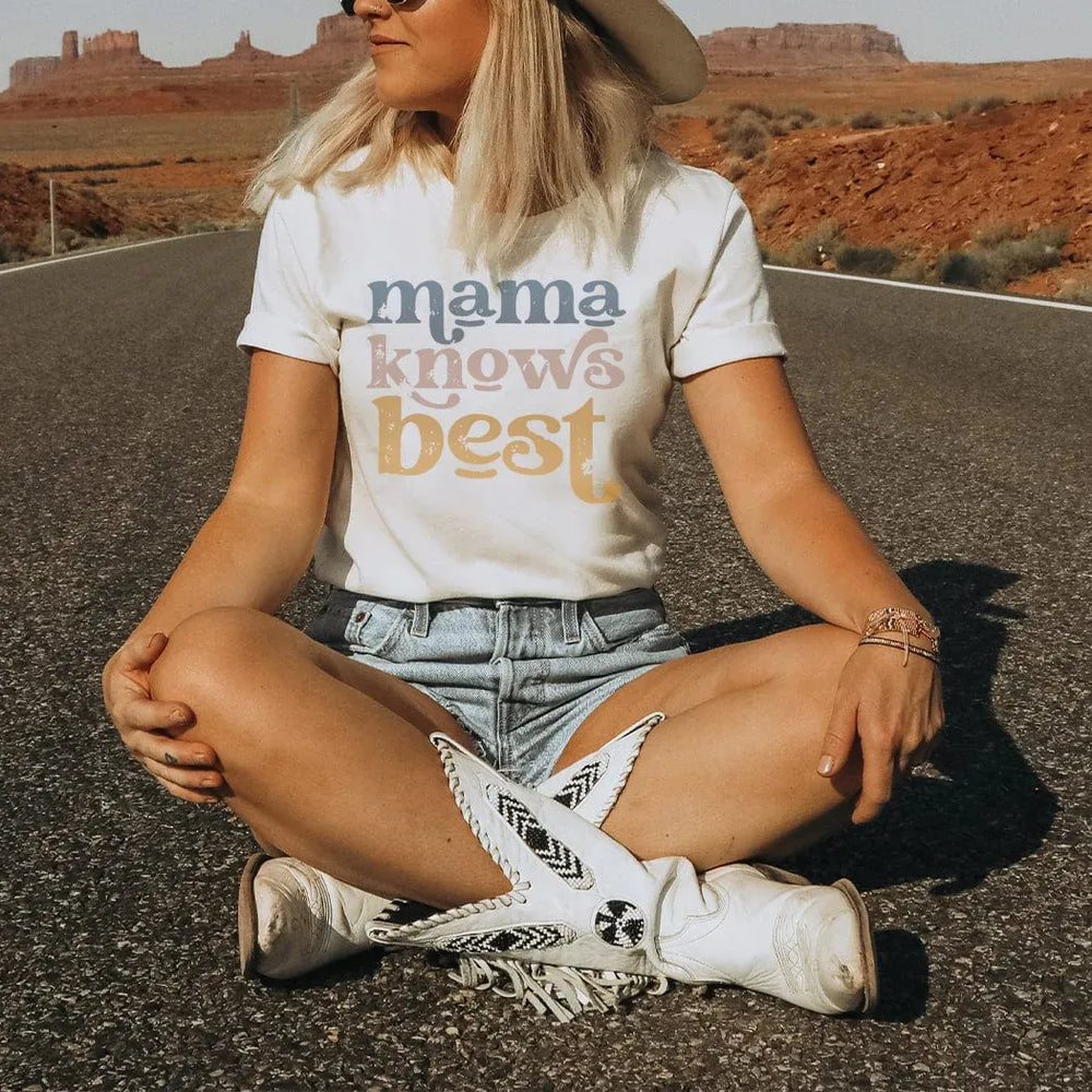 Rockledge Designs LLC Shirts & Tops Mama Knows Best Retro Graphic Tee – Vintage Mama Shirt - ML151 Mama Knows Best Retro Graphic Tee – Vintage Mama Shirt - ML151
