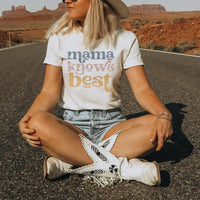 Rockledge Designs LLC Shirts & Tops Mama Knows Best Retro Graphic Tee – Vintage Mama Shirt - ML151 Mama Knows Best Retro Graphic Tee – Vintage Mama Shirt - ML151