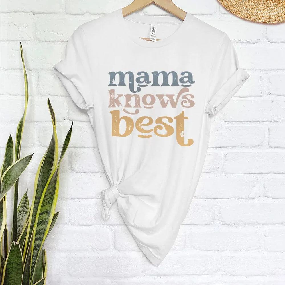 Rockledge Designs LLC Shirts & Tops Mama Knows Best Retro Graphic Tee – Vintage Mama Shirt - ML151 Mama Knows Best Retro Graphic Tee – Vintage Mama Shirt - ML151