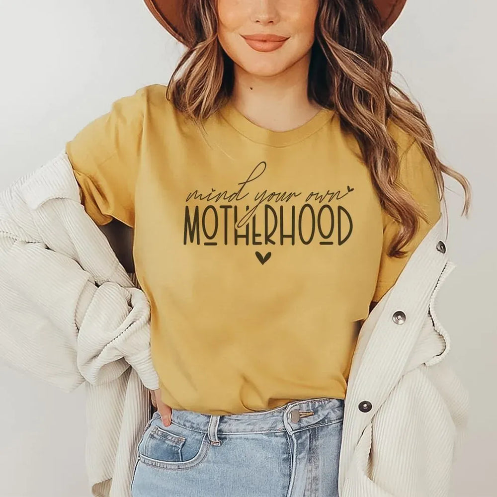 Rockledge Designs LLC Shirts & Tops Mind Your Own Motherhood Tee – Minimalist Mom Life T-Shirt - ML301 Mind Your Own Motherhood Tee – Minimalist Mom Life T-Shirt - ML301