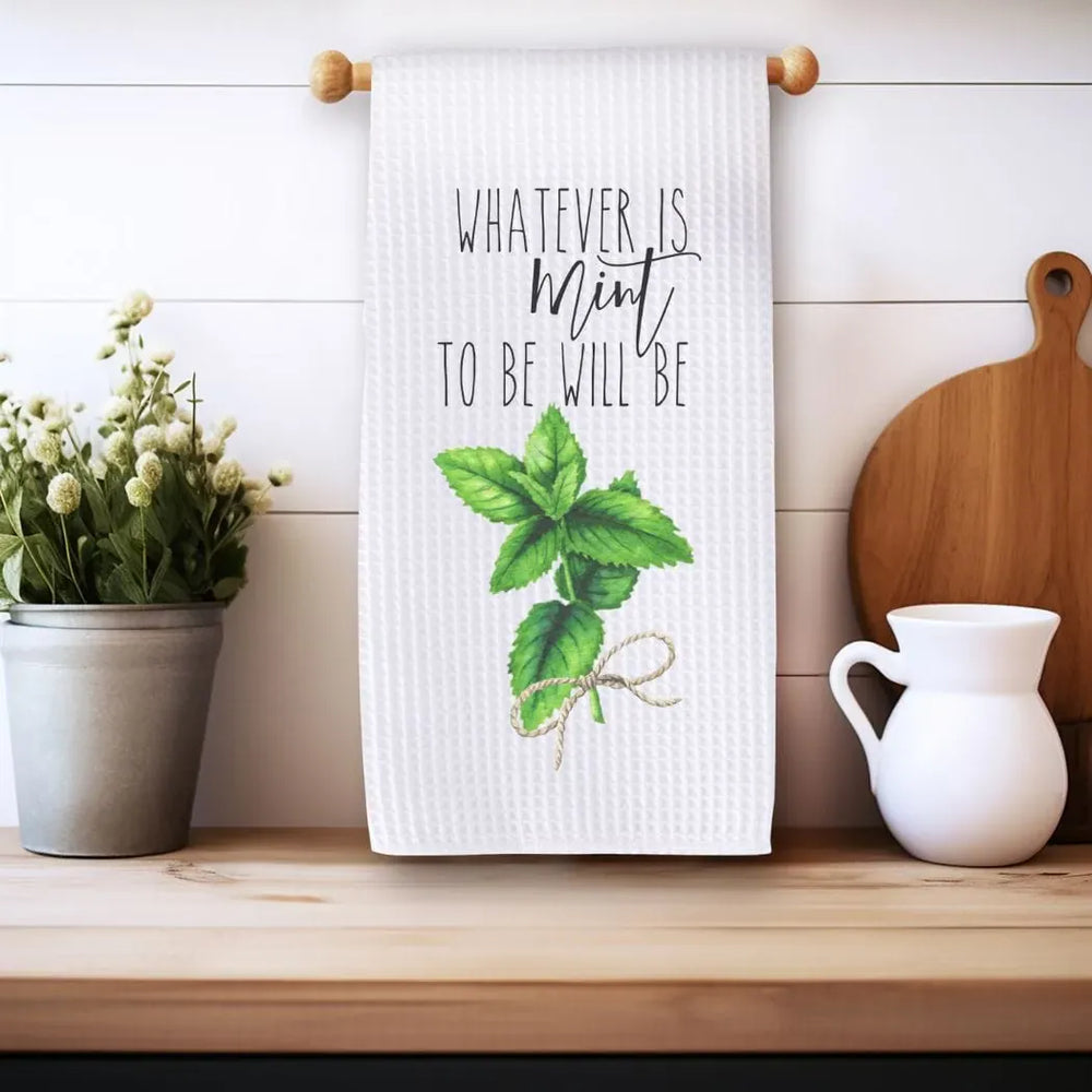Rockledge Designs LLC Kitchen Decor Mint to Be Kitchen Hand Towel | Microfiber Waffle Weave Dish Towel Mint to Be Kitchen Hand Towel | Microfiber Waffle Weave Dish Towel