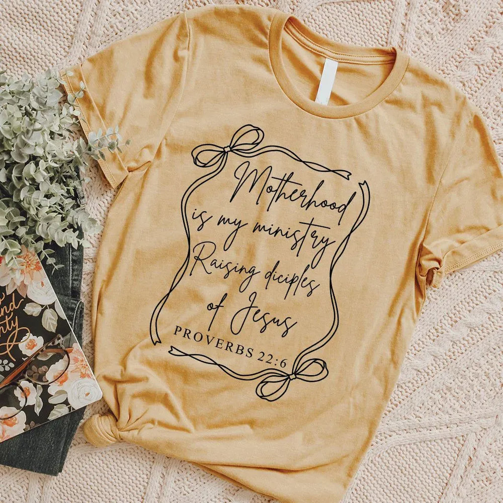 Rockledge Designs LLC Shirts & Tops Motherhood Is My Ministry Tee – Proverbs 22:6 Christian Mom Shirt – Faith-Based Mama T-Shirt- MD903 Motherhood Is My Ministry Tee – Proverbs 22:6 Christian Mom Shirt – Faith-Based Mama T-Shirt- MD903