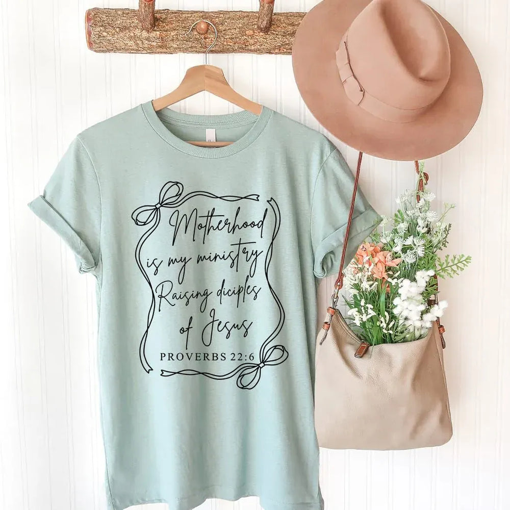 Rockledge Designs LLC Shirts & Tops Motherhood Is My Ministry Tee – Proverbs 22:6 Christian Mom Shirt – Faith-Based Mama T-Shirt- MD903 Motherhood Is My Ministry Tee – Proverbs 22:6 Christian Mom Shirt – Faith-Based Mama T-Shirt- MD903