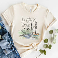 Rockledge Designs LLC Shirts & Tops Peace Like a River Tee – Christian Nature Illustration T-Shirt - SE108 Peace Like a River Tee – Christian Nature Illustration T-Shirt - SE108