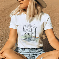 Rockledge Designs LLC Shirts & Tops Peace Like a River Tee – Christian Nature Illustration T-Shirt - SE108 Peace Like a River Tee – Christian Nature Illustration T-Shirt - SE108
