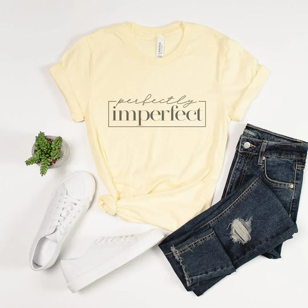 Rockledge Designs LLC Shirts & Tops Perfectly Imperfect Minimalist Inspirational Graphic T-Shirt - IN129 Perfectly Imperfect Minimalist Inspirational Graphic T-Shirt - IN129