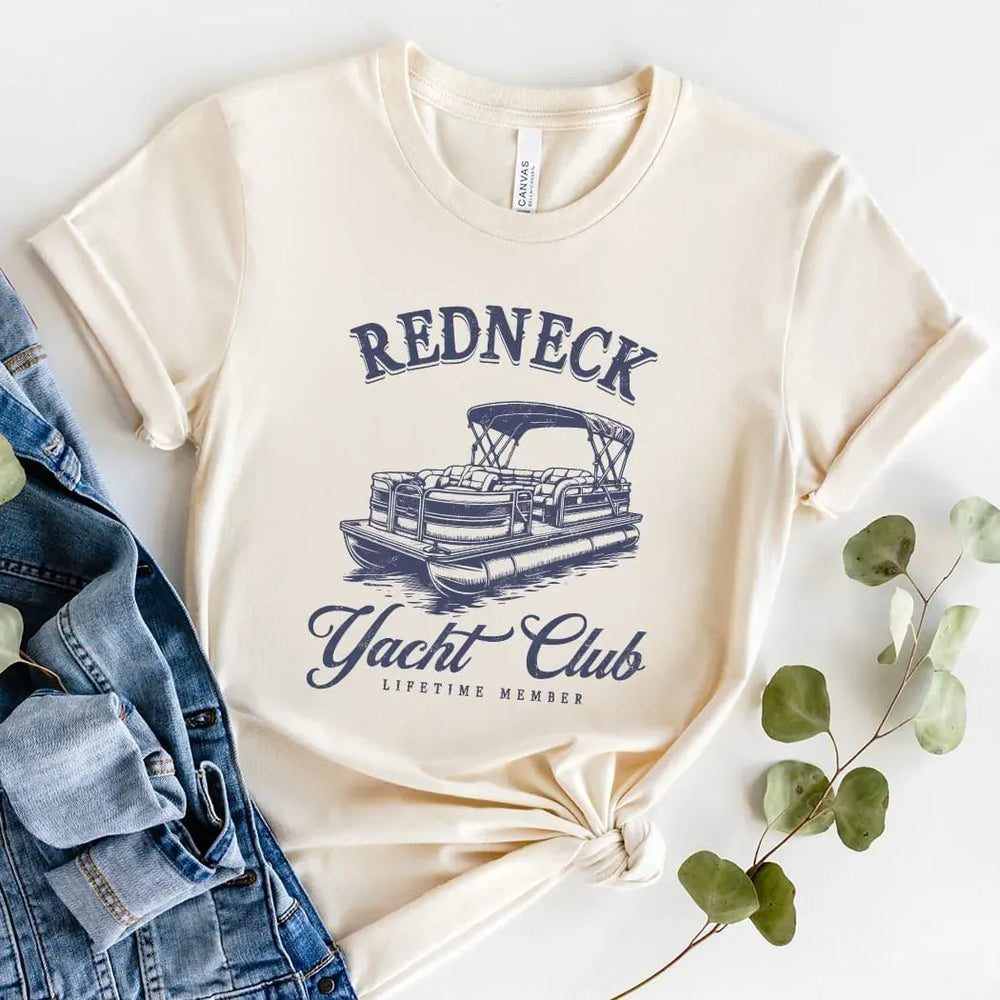 Rockledge Designs LLC Shirts & Tops Redneck Yacht Club Tee – Pontoon Boat Graphic Shirt – Funny Lake Life T-Shirt - SE121 Redneck Yacht Club Tee – Pontoon Boat Graphic Shirt – Funny Lake Life T-Shirt - SE121