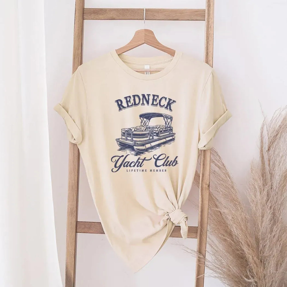 Rockledge Designs LLC Shirts & Tops Redneck Yacht Club Tee – Pontoon Boat Graphic Shirt – Funny Lake Life T-Shirt - SE121 Redneck Yacht Club Tee – Pontoon Boat Graphic Shirt – Funny Lake Life T-Shirt - SE121