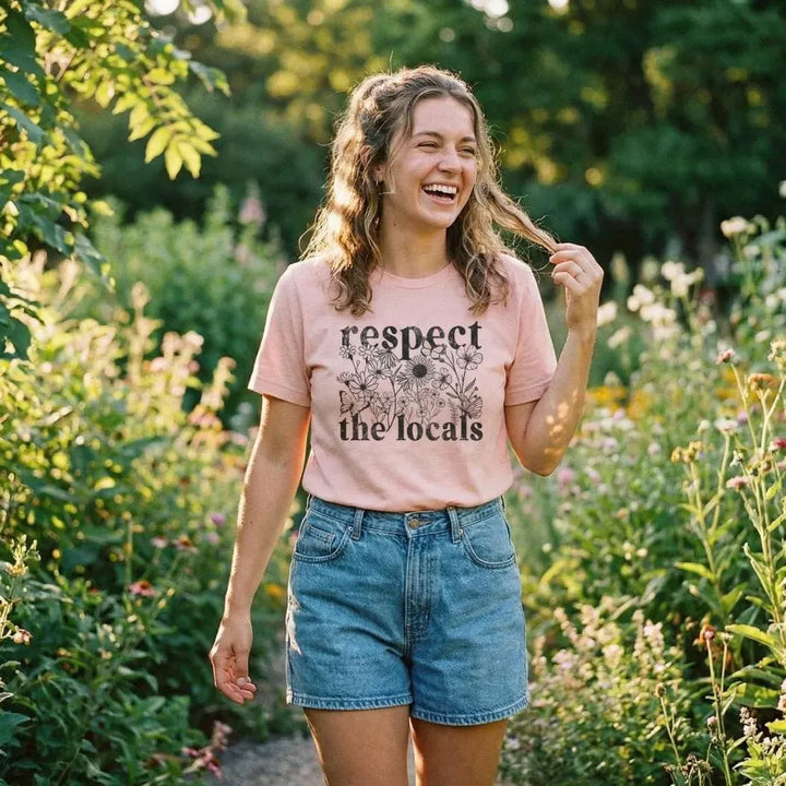 Rockledge Designs LLC Shirts & Tops Respect the Locals Tee – Wildflower Nature Conservation Graphic T-Shirt - SE103 Respect the Locals Tee – Wildflower Nature Conservation Graphic T-Shirt - SE103