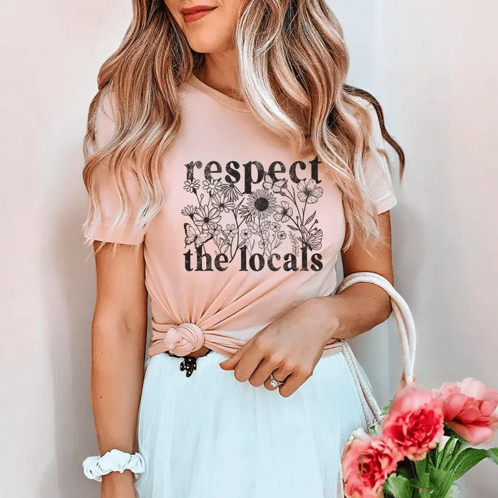 Rockledge Designs LLC Shirts & Tops Respect the Locals Tee – Wildflower Nature Conservation Graphic T-Shirt - SE103 Respect the Locals Tee – Wildflower Nature Conservation Graphic T-Shirt - SE103