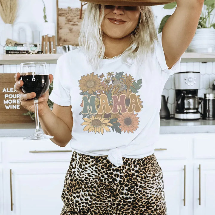Rockledge Designs LLC Shirts & Tops Retro Floral Mama T-Shirt – Vintage Boho Sunflower Mom Tee - ML153 Retro Floral Mama T-Shirt – Vintage Boho Sunflower Mom Tee - ML153