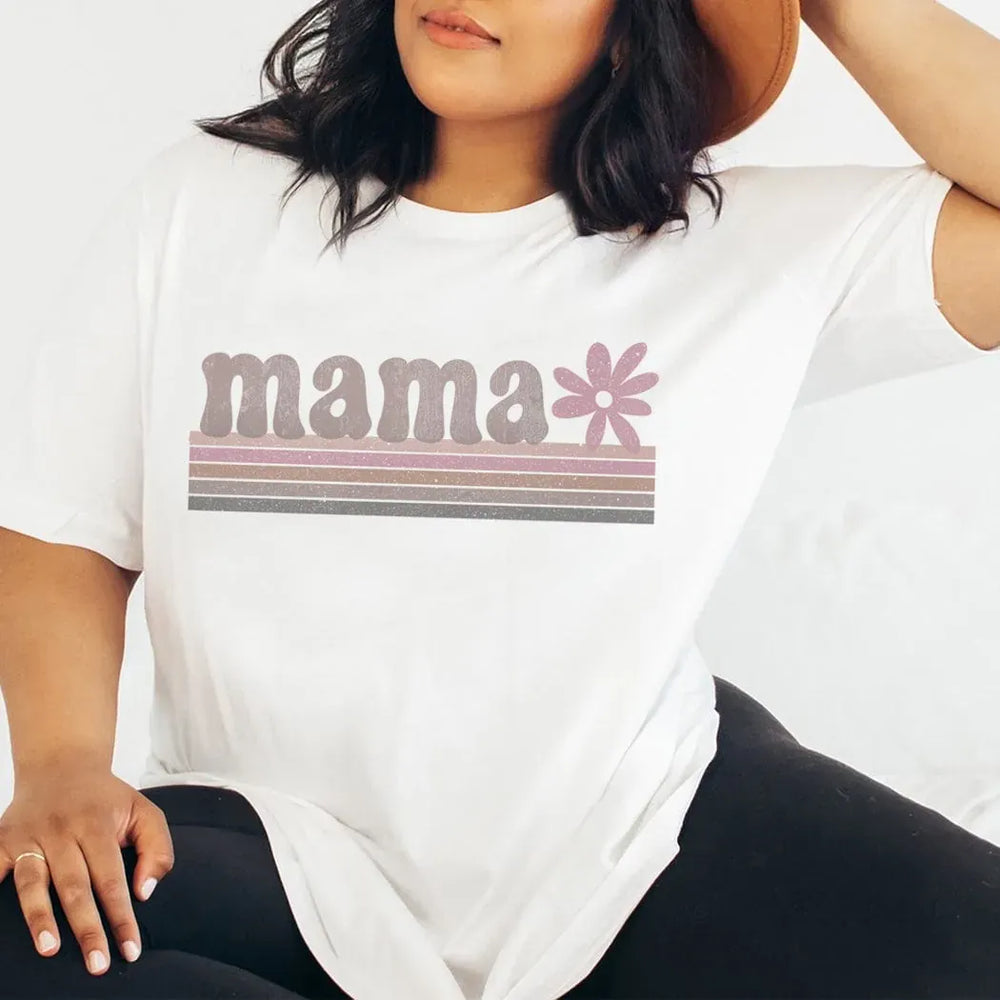 Rockledge Designs LLC Shirts & Tops Retro Mama Daisy Graphic Tee – Vintage Boho Mom Shirt - ML154 Retro Mama Daisy Graphic Tee – Vintage Boho Mom Shirt - ML154