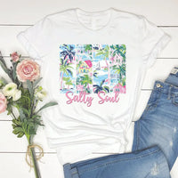 Rockledge Designs LLC Shirts & Tops Salty Soul Coastal Graphic Tee – Colorful Beach Town Shirt – Tropical Summer T-Shirt - SE123 Salty Soul Coastal Graphic Tee – Colorful Beach Town Shirt – Tropical Summer T-Shirt - SE123