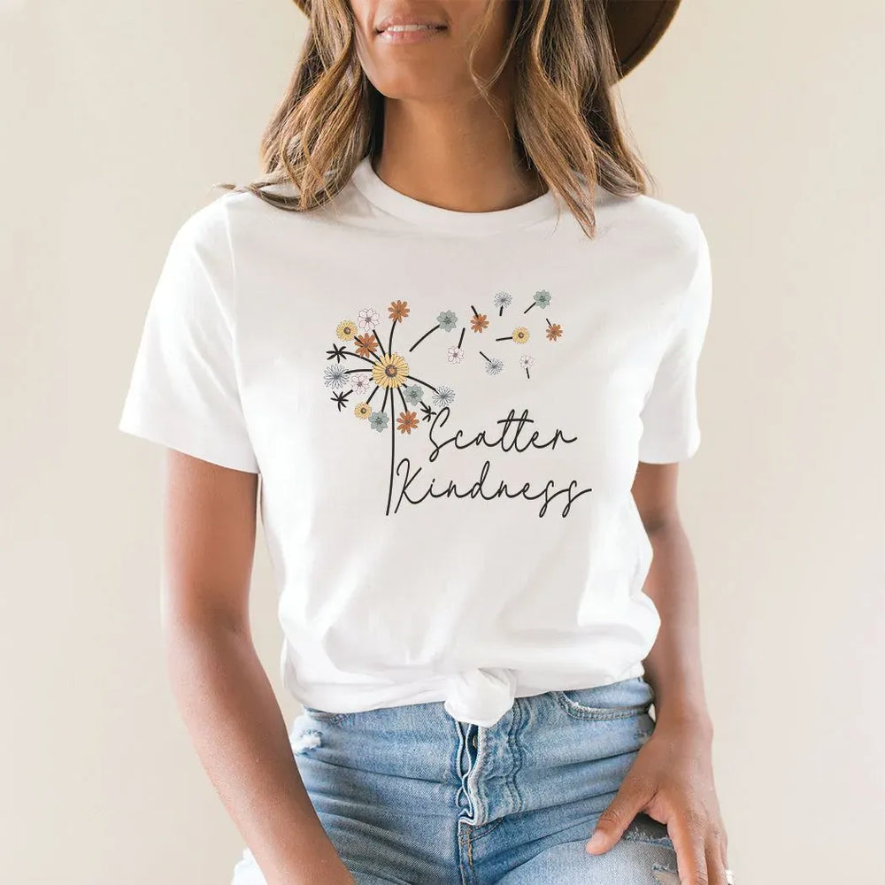 Rockledge Designs LLC Shirts & Tops Scatter Kindness Floral Graphic Tee – Inspirational Wildflower T-Shirt  - SP420 Scatter Kindness Floral Graphic Tee – Inspirational Wildflower T-Shirt  - SP420