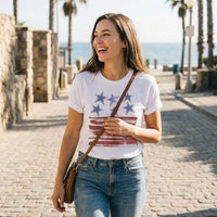 Rockledge Designs LLC Shirts & Tops Stars & Stripes Brushstroke Tee – Vintage USA Patriotic Flag Graphic T-Shirt - WE501 Stars & Stripes Brushstroke Tee – Vintage USA Patriotic Flag Graphic T-Shirt - WE501