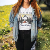 Rockledge Designs LLC Shirts & Tops Take Me to the Mountains Camping Tee – Retro Mountain Adventure Graphic T-Shirt - NA140 Take Me to the Mountains Camping Tee – Retro Mountain Adventure Graphic T-Shirt - NA140