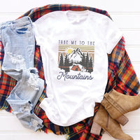 Rockledge Designs LLC Shirts & Tops Take Me to the Mountains Camping Tee – Retro Mountain Adventure Graphic T-Shirt - NA140 Take Me to the Mountains Camping Tee – Retro Mountain Adventure Graphic T-Shirt - NA140