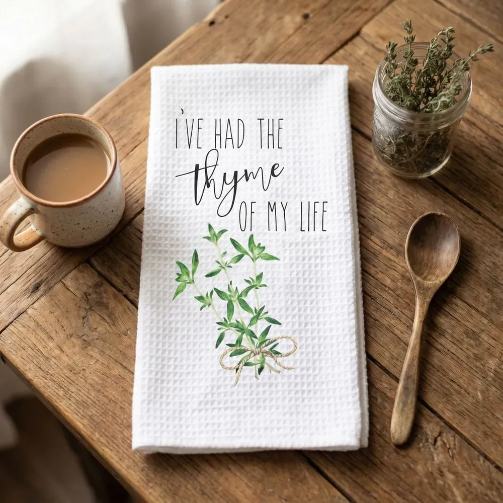 Rockledge Designs LLC Kitchen Decor Thyme of my Life Kitchen Hand Towel | Microfiber Waffle Weave Dish Towel Thyme of my Life Kitchen Hand Towel | Microfiber Waffle Weave Dish Towel