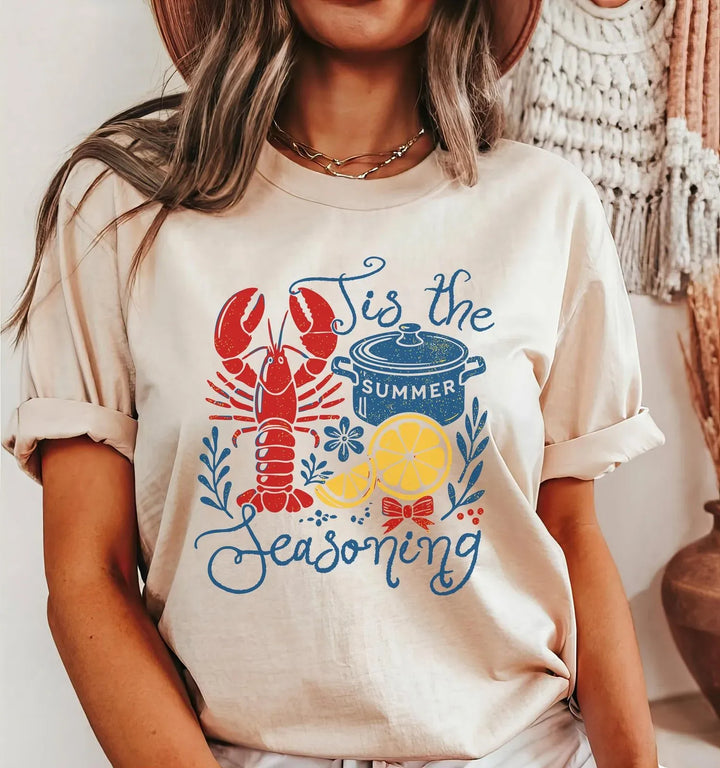 Rockledge Designs LLC Shirts & Tops Tis the Seasoning Tee – Crawfish Boil Graphic Shirt – Funny Southern Summer T-Shirt - SE128 Tis the Seasoning Tee – Crawfish Boil Graphic Shirt – Funny Southern Summer T-Shirt - SE128