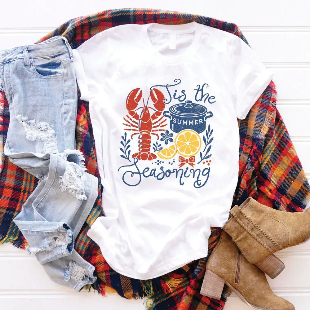 Rockledge Designs LLC Shirts & Tops Tis the Seasoning Tee – Crawfish Boil Graphic Shirt – Funny Southern Summer T-Shirt - SE128 Tis the Seasoning Tee – Crawfish Boil Graphic Shirt – Funny Southern Summer T-Shirt - SE128