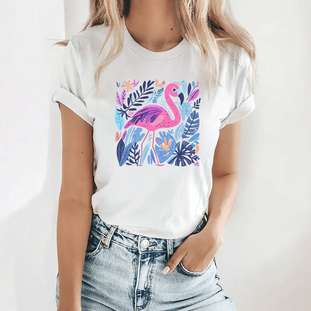 Rockledge Designs LLC Shirts & Tops Tropical Flamingo Graphic Tee – Colorful Summer Bird Shirt – Beach Vacation T-Shirt - SE112 Tropical Flamingo Graphic Tee – Colorful Summer Bird Shirt – Beach Vacation T-Shirt - SE112