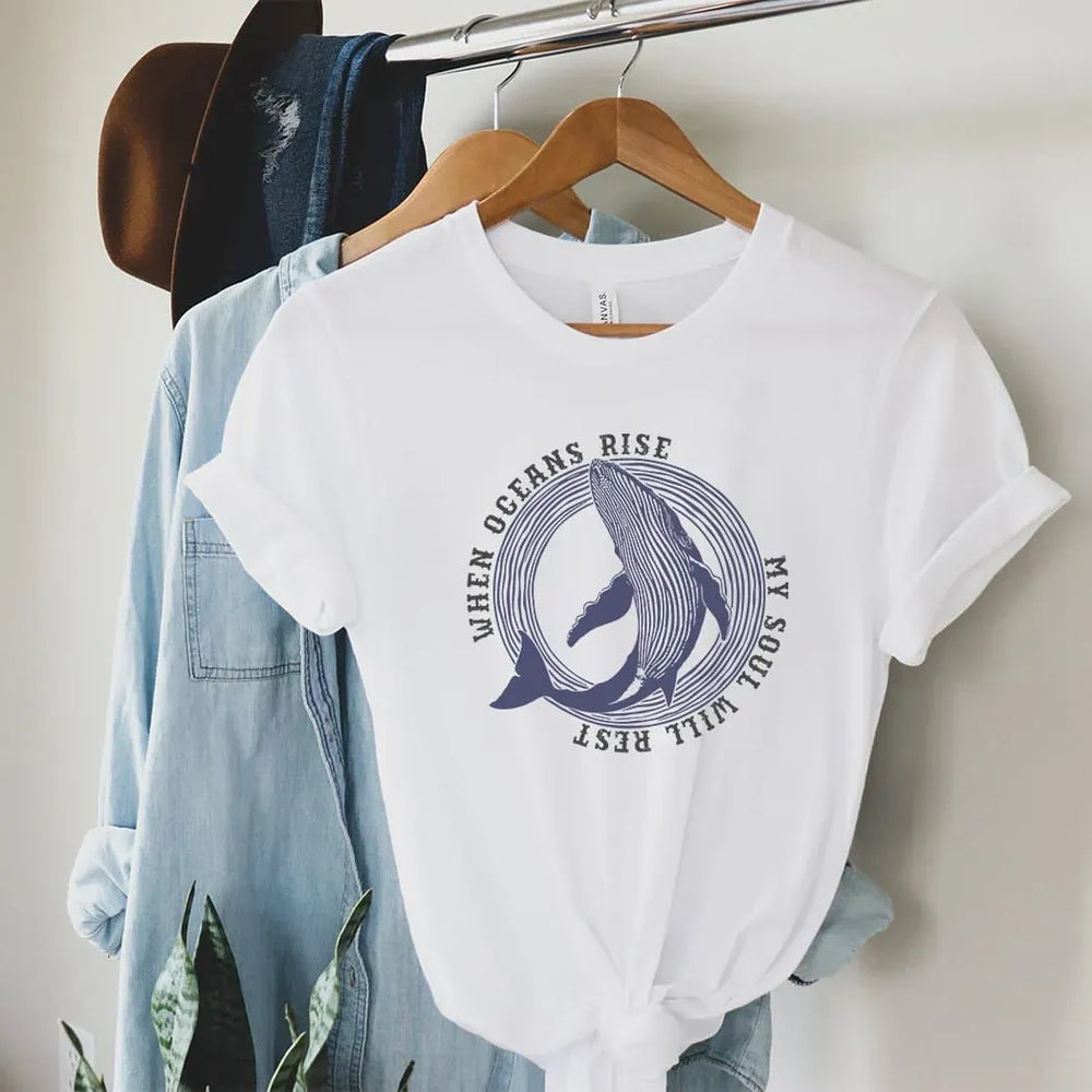 Rockledge Designs LLC Shirts & Tops When Oceans Rise My Soul Will Rest Tee – Christian Whale Graphic T-Shirt - SE107 When Oceans Rise My Soul Will Rest Tee – Christian Whale Graphic T-Shirt - SE107