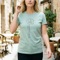 Rockledge Designs LLC Shirts & Tops Wild & Free Minimalist Line Art Flower T-Shirt - NA118 Wild & Free Minimalist Line Art Flower T-Shirt - NA118