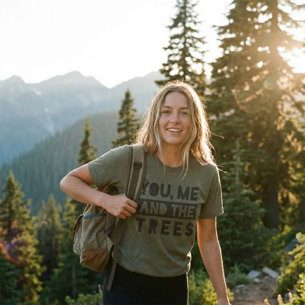 Rockledge Designs LLC Shirts & Tops You, Me and the Trees Tee – Eco-Lover Nature Graphic T-Shirt - SP135 You, Me and the Trees Tee – Eco-Lover Nature Graphic T-Shirt - SP135