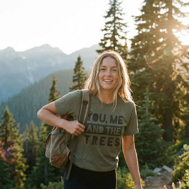 Rockledge Designs LLC Shirts & Tops You, Me and the Trees Tee – Eco-Lover Nature Graphic T-Shirt - SP135 You, Me and the Trees Tee – Eco-Lover Nature Graphic T-Shirt - SP135