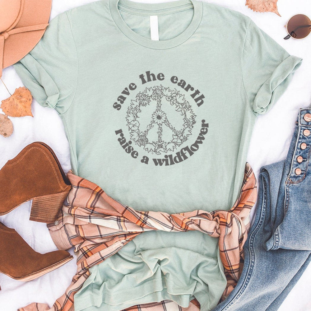 Save the Earth Raise a Wildflower Graphic T-Shirt - ML134