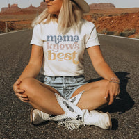 Mama Knows Best Retro Graphic Tee – Vintage Mama Shirt - ML151